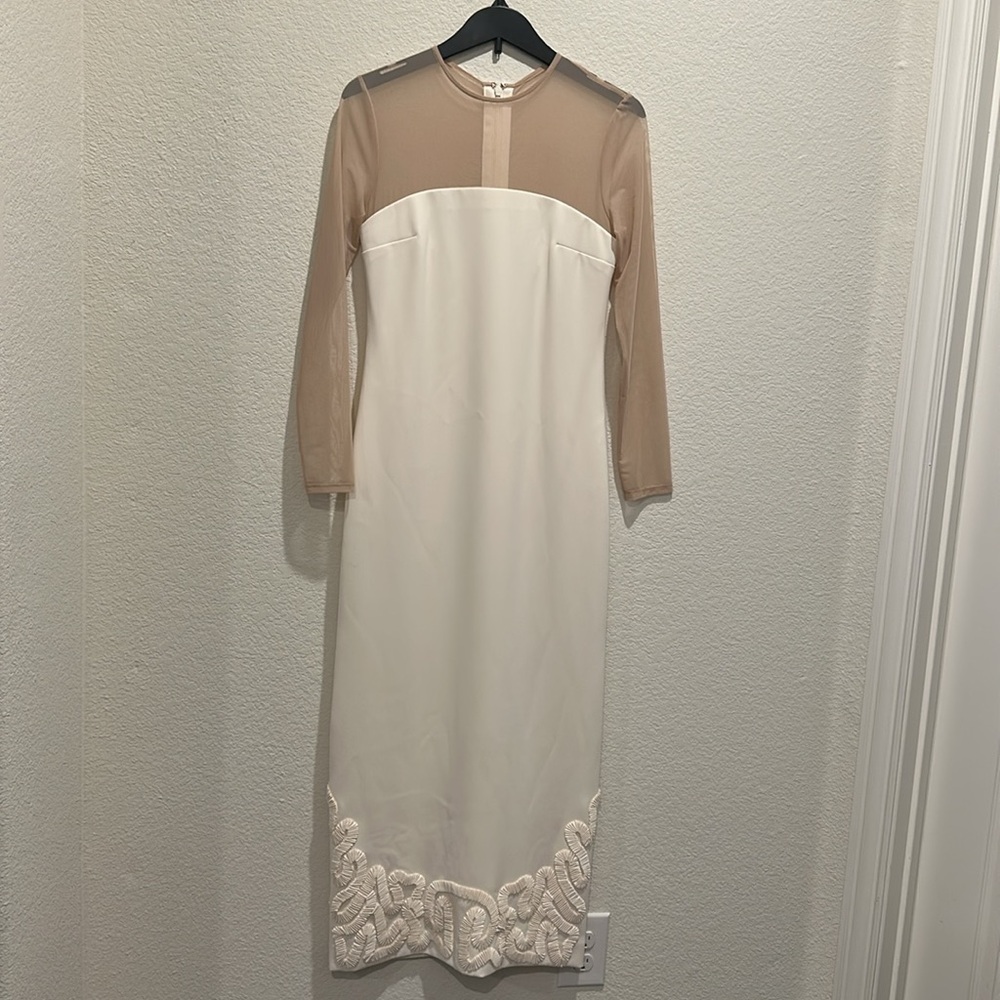 NWT AntonioMelani Elizabeth Damrich Babe Mesh Long Sleeve Crepe Soutache DRESS - Picture 14 of 17